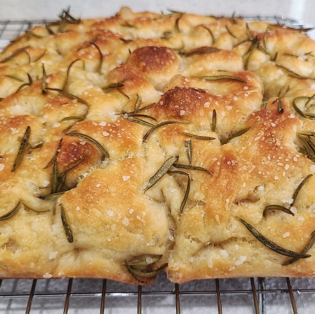 My first attempt at Focaccia and I think I peaked in life.