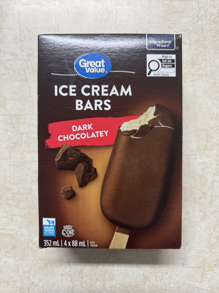 Great Value dark chocolate ice cream bars