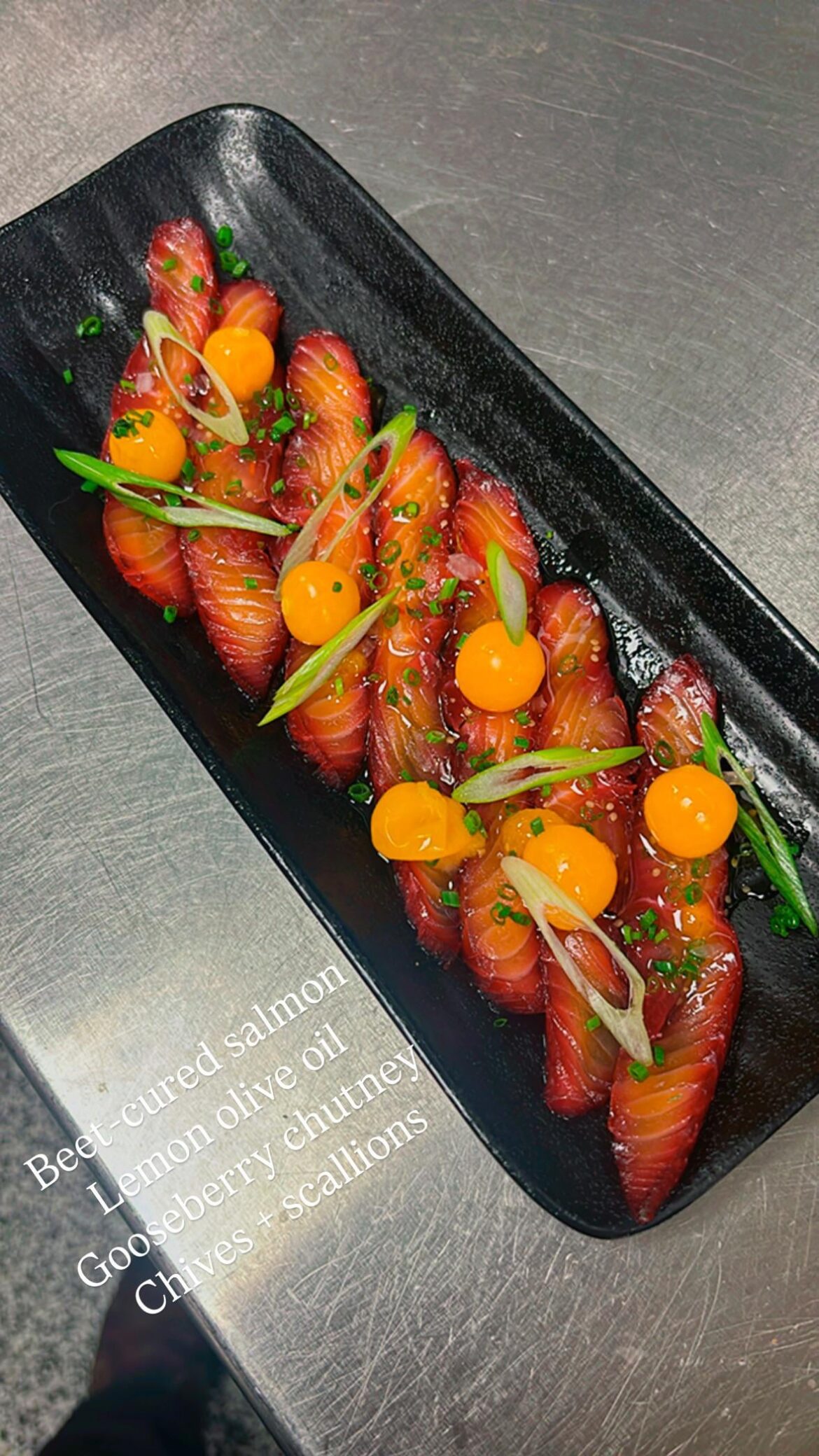 Beet cured salmon