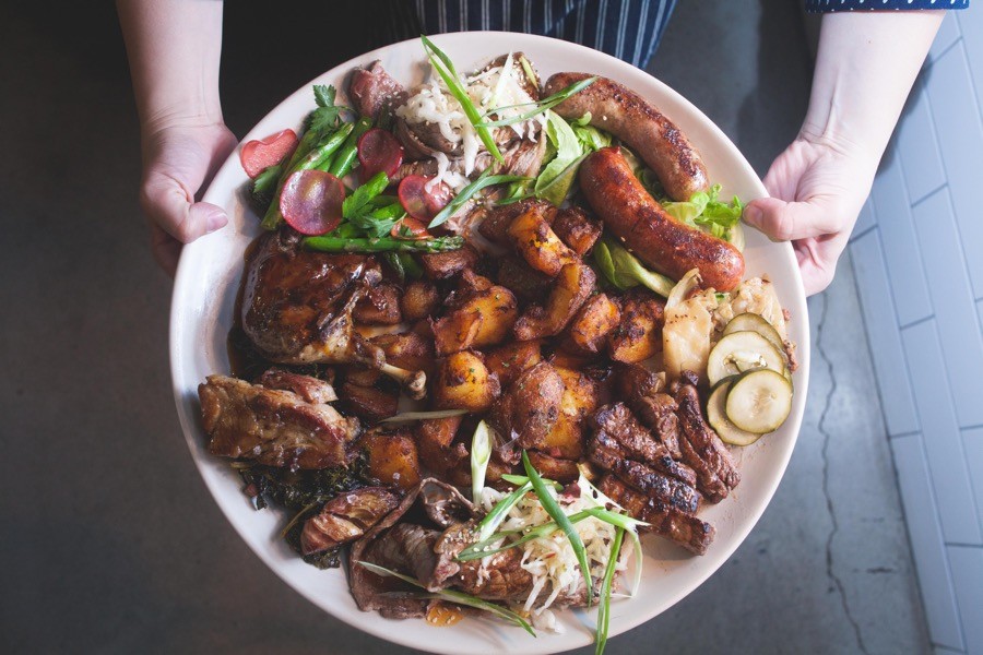 group dining philadelphia family style mixed grill