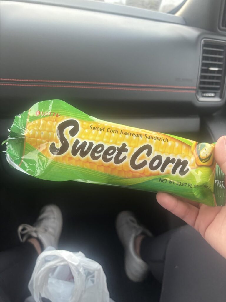 Sweet corn ice cream sandwich