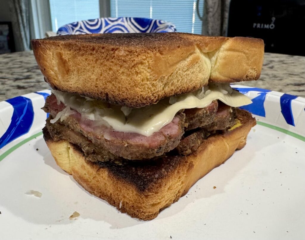 I smoked a pastrami brisket and made a sandwich