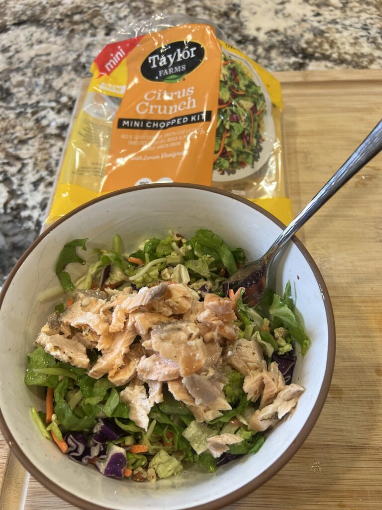 My grocery store just started carrying these mini salad kits and lunch has never been so easy!