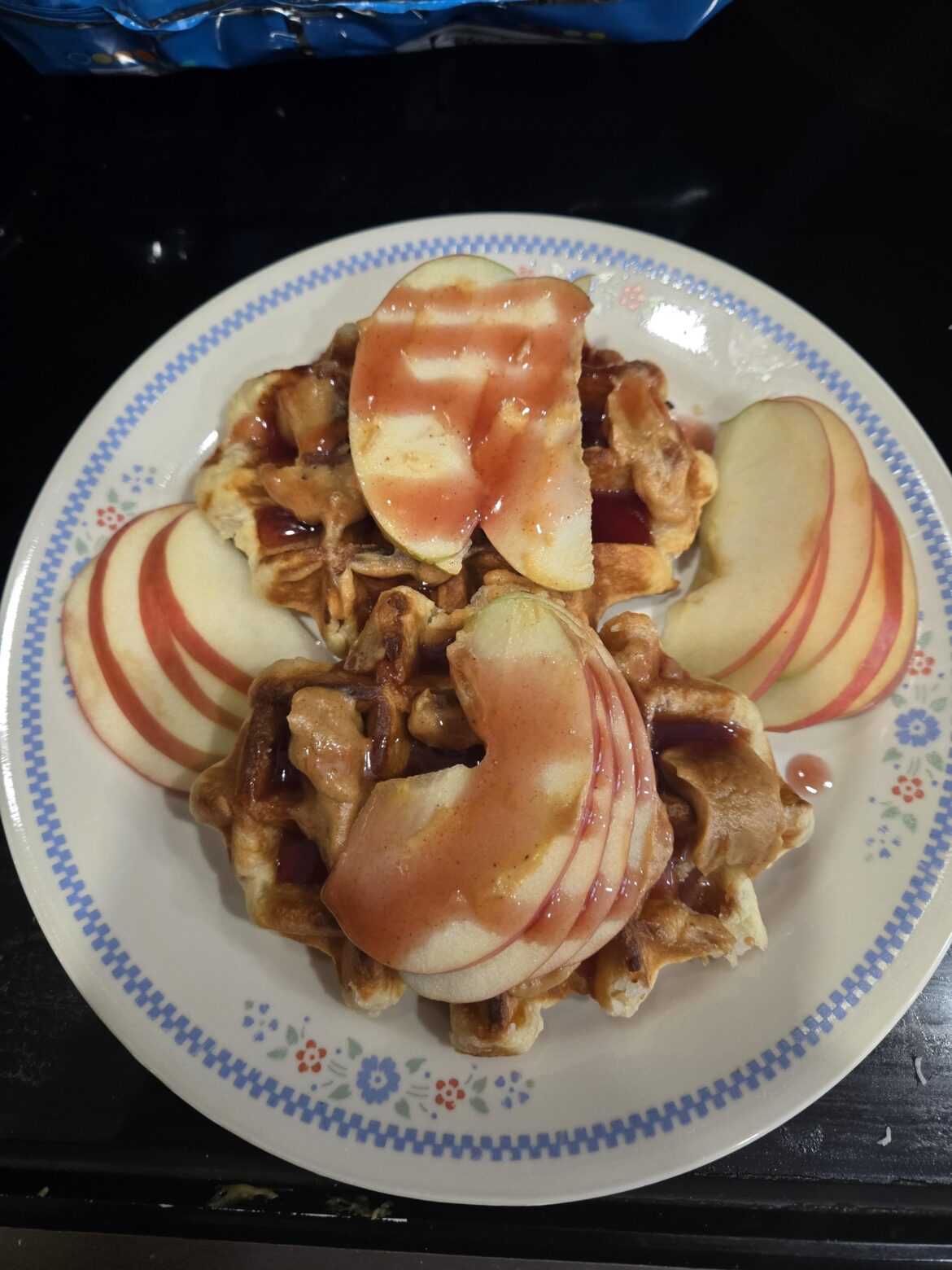 Peanut Butter and Cherry Belgium Waffles