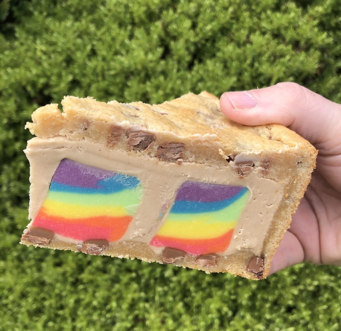 Rainbow Fudge Cookie Pie