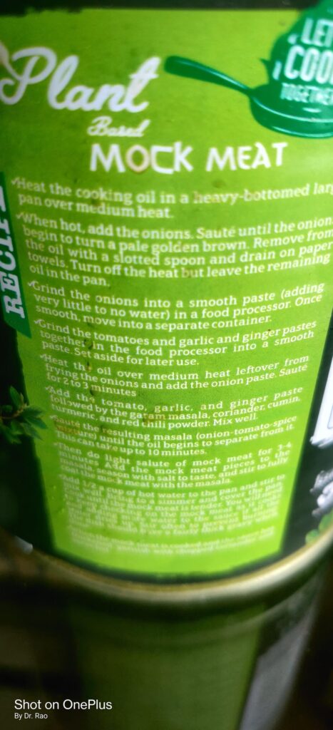 My lunch today - Mock meat curry with dal, sprouts raita and Chapati.