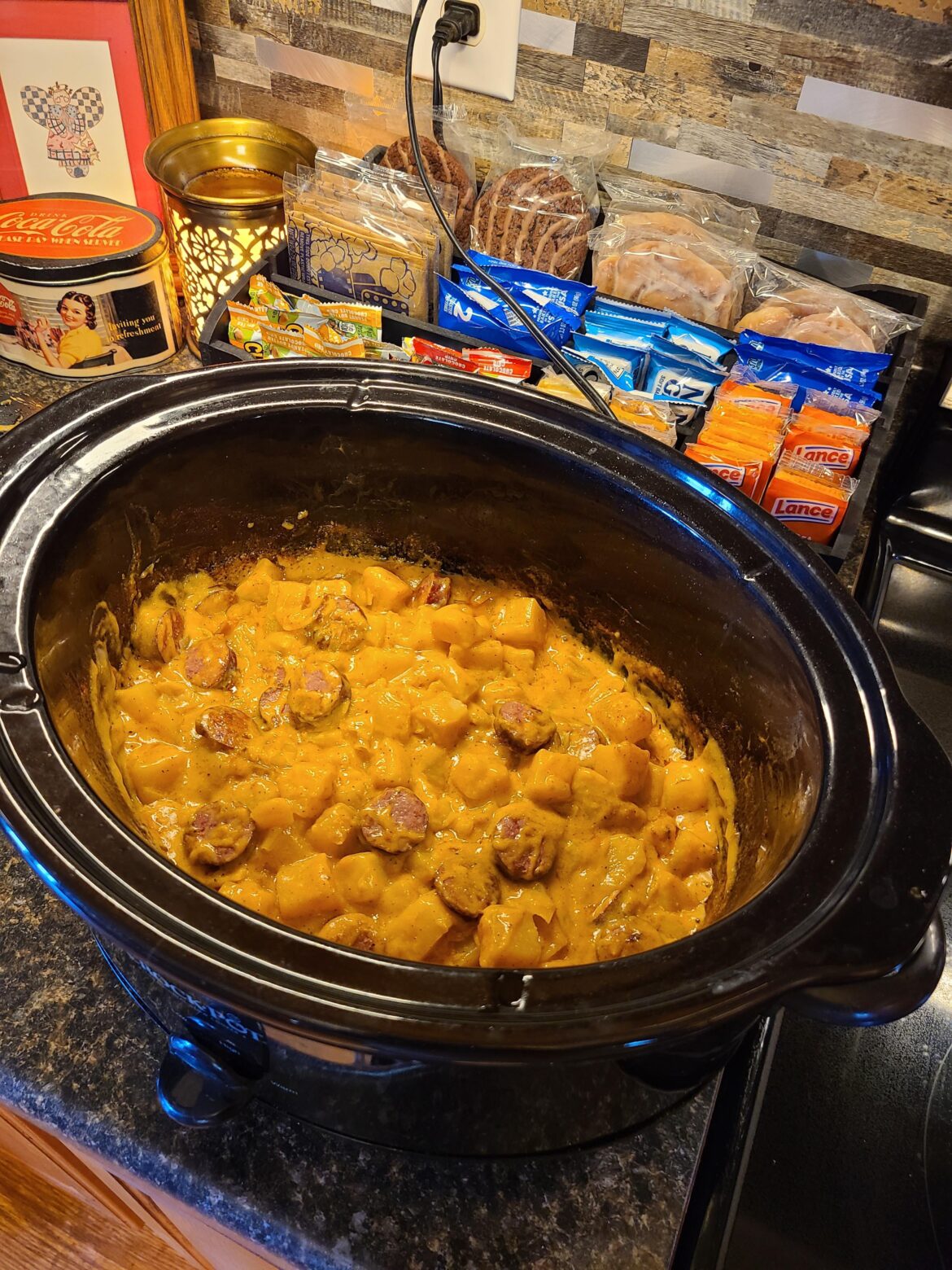 Cheesy polish sausage and potatoes Cheesy polish sausage and potatoes