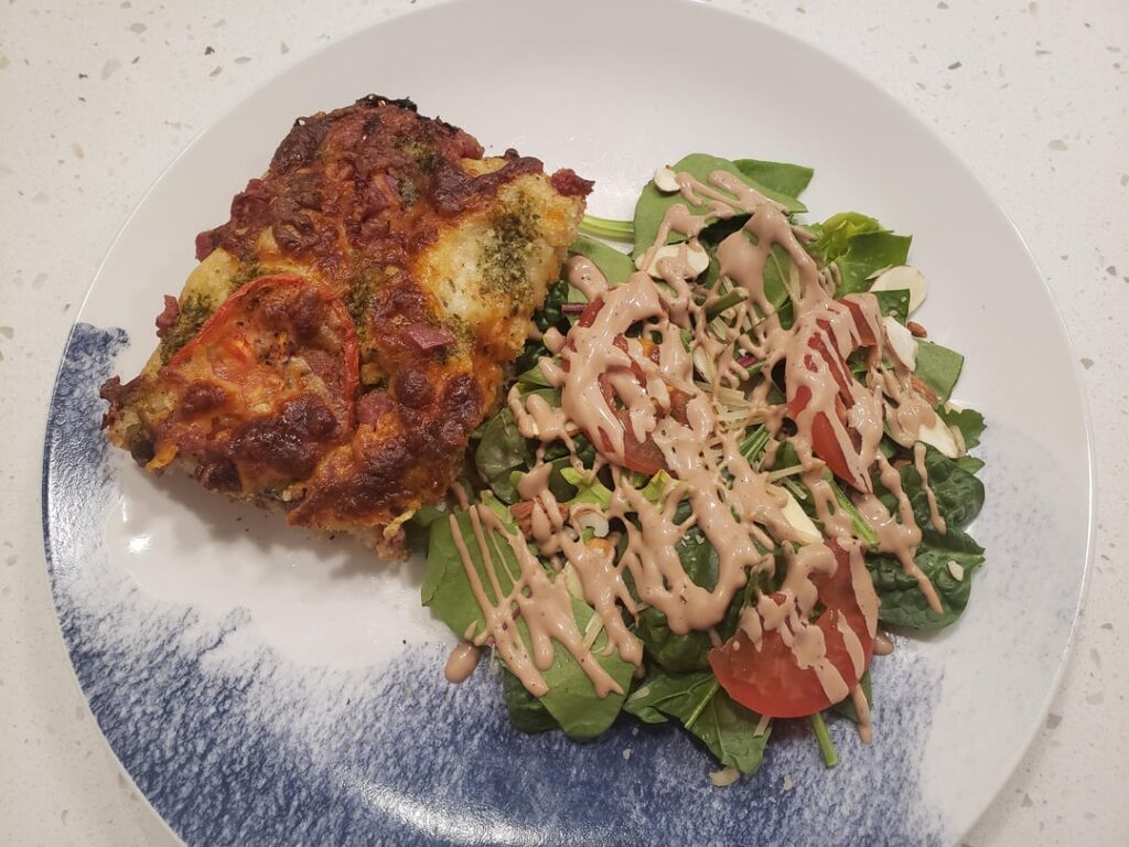 Salami and mozz focaccia. Salami and mozz focaccia.