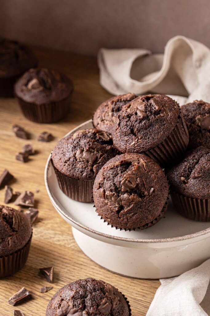 [OC] Moist double chocolate muffins