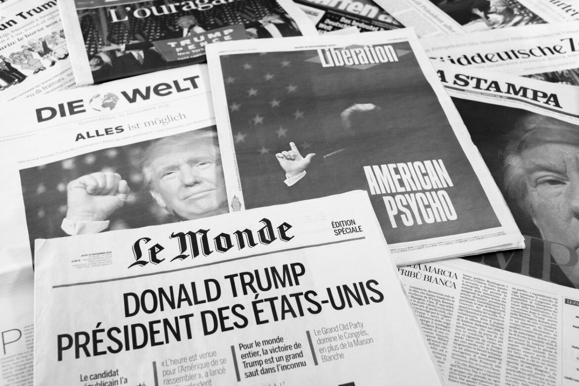 European newspapers following US President Donald Trump