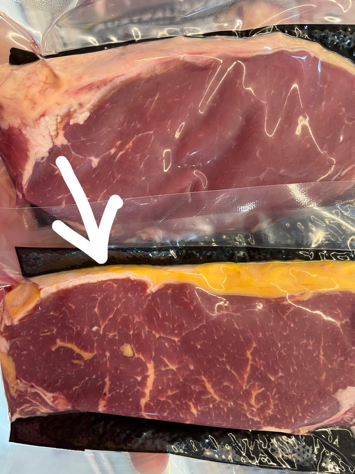 Why is this sirloin yellow?