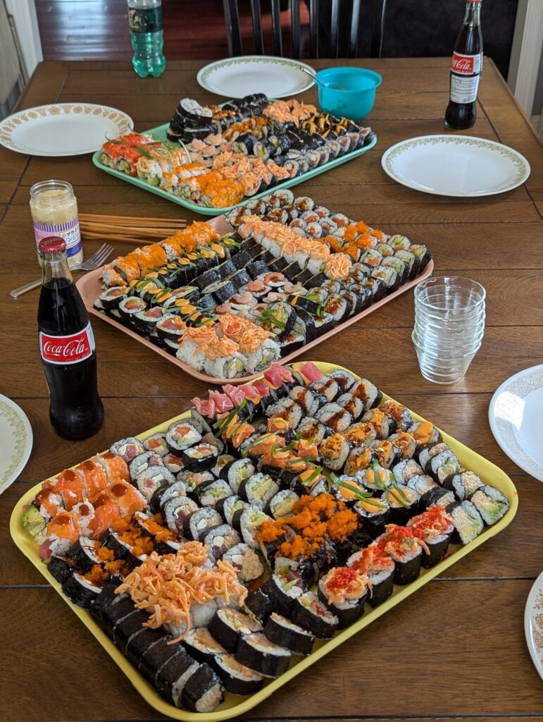 My brother requested we make sushi for his birthday this year!