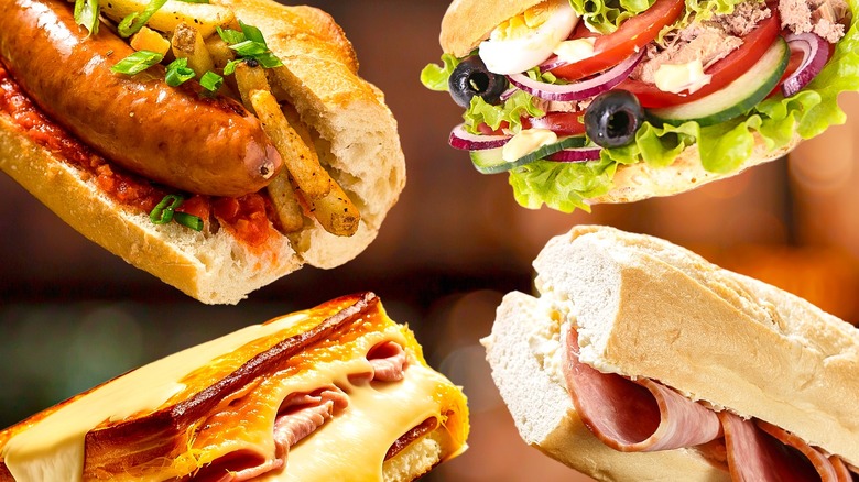 A stack of French sandwiches