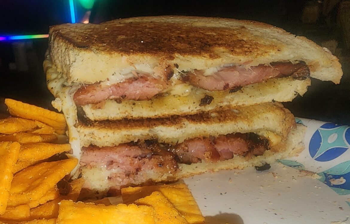 A ham and muenster cheese melt!