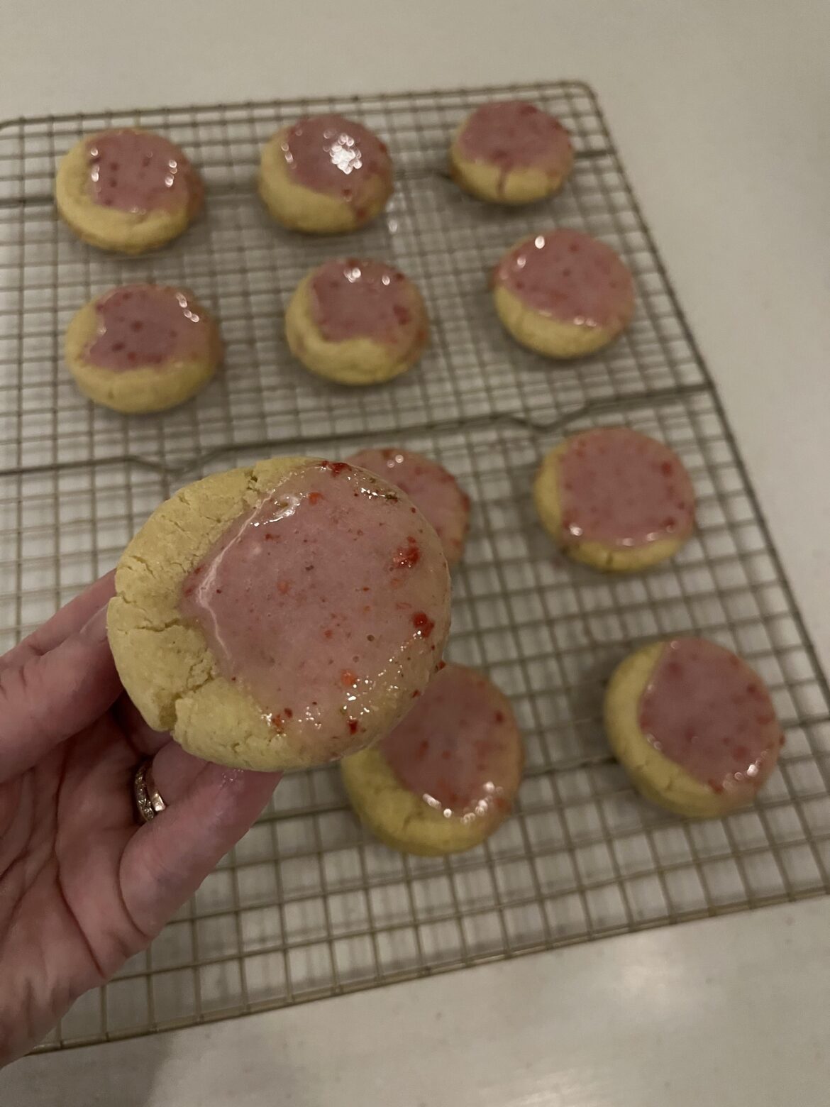 Sugar Cookies w/ Strawberry Glaze