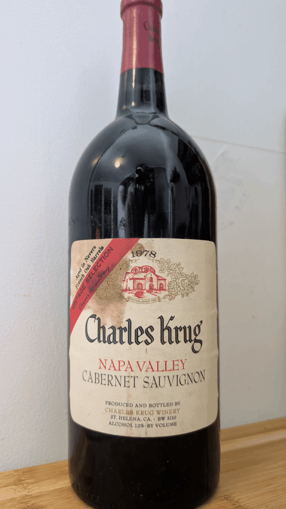 Magnum 1978 Krug V.S. Cabernet Sauvignon Magnum 1978 Krug V.S. Cabernet Sauvignon