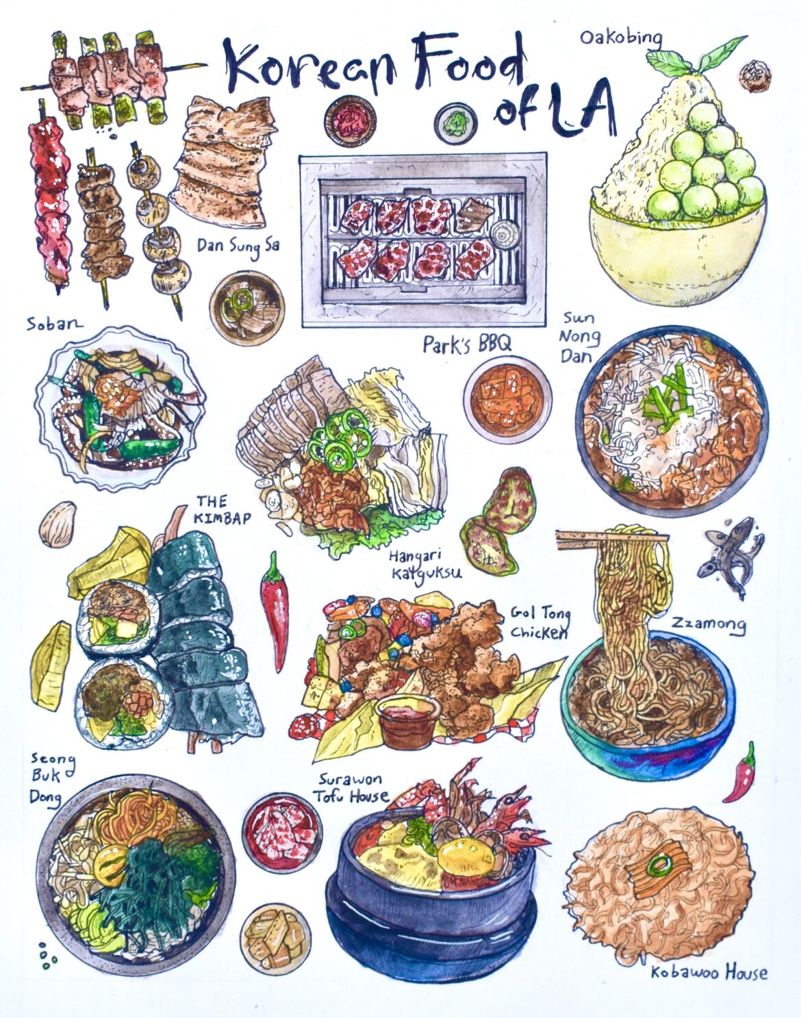 Painted some LA Korean highlights and wanted to share here!