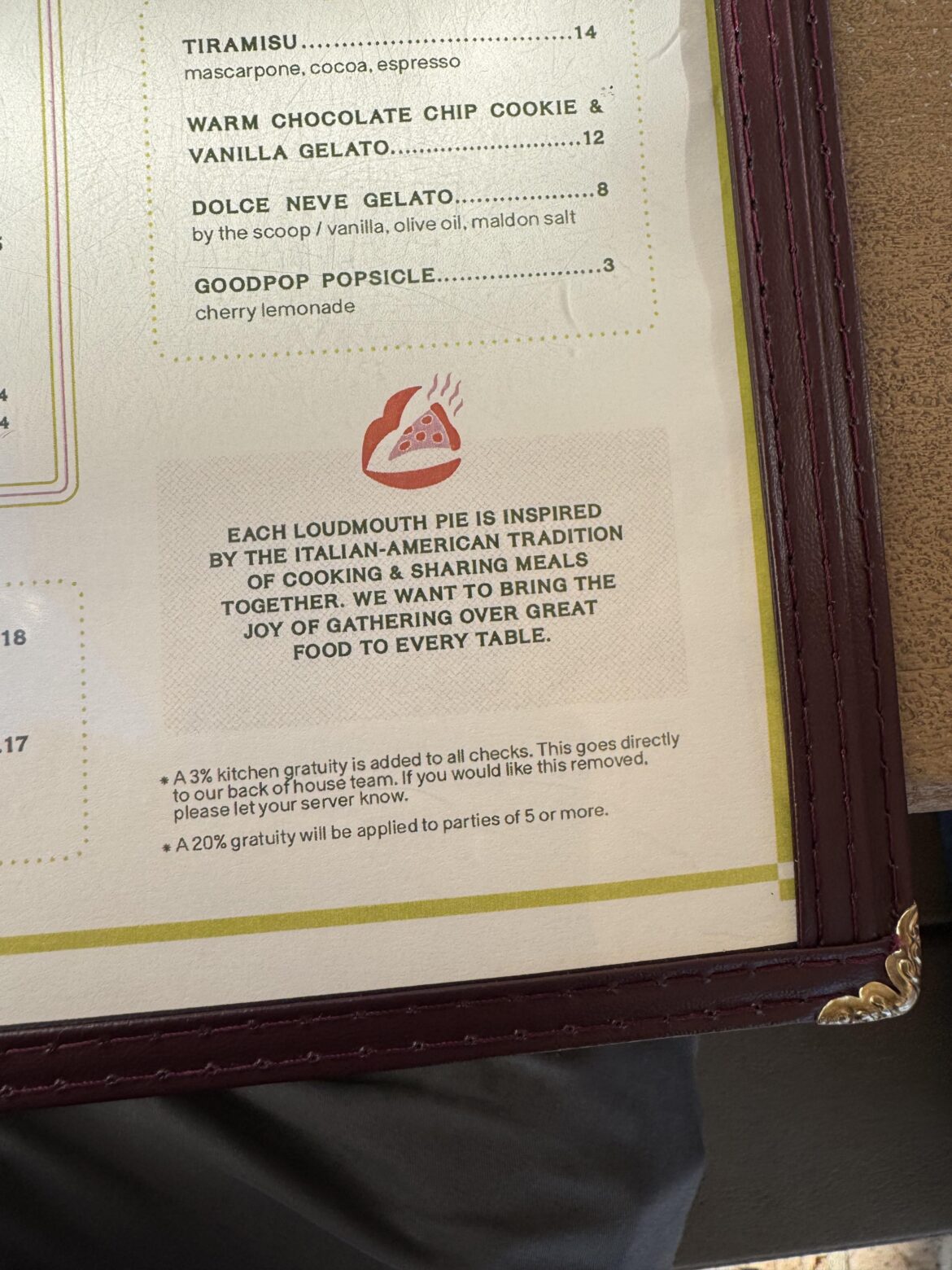 Loudmouth Pizza Kitchen Charge