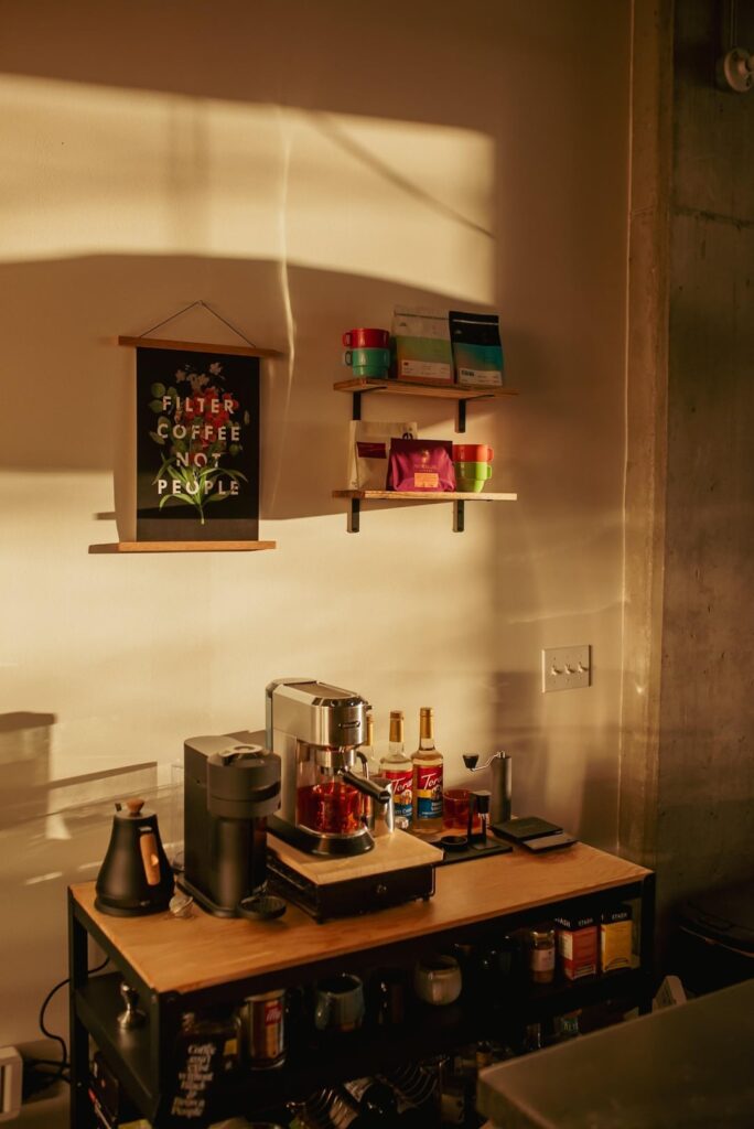 Found a space in the new place for the coffee station, still not 100% done tinkering but it’s good enough for now!