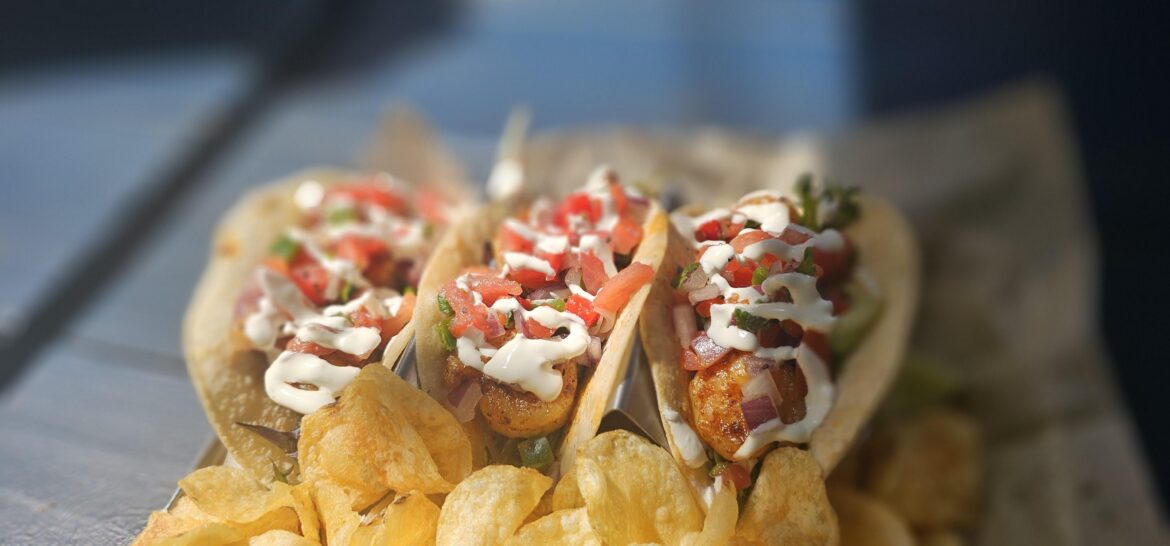 Blackened Shrimp Tacos from Sponge City Brewery, Tarpon Springs, Florida
