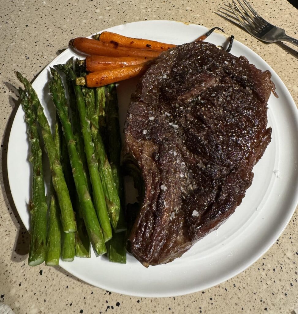 Reverse seared a 1.7LB bone in ribeye