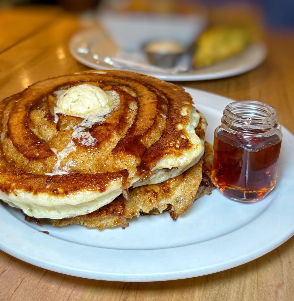 Eating Canadian foods for 20 days straight. Day 17: Maple syrup, on cinnamon bun pancakes @ Emma’s Country Kitchen. Eating Canadian foods for 20 days straight. Day 17: Maple syrup, on cinnamon bun pancakes @ Emma’s Country Kitchen.