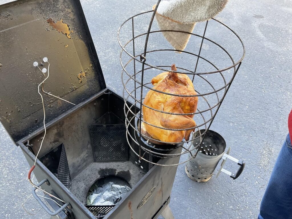 Chicken on the cube.