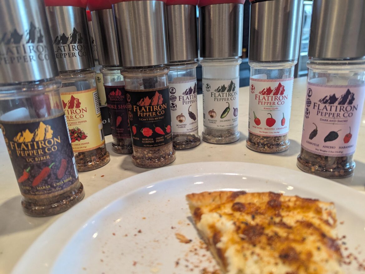 Asked this pizza joint for pepper flakes and the busted out the flatiron sampler. Put the "cant feel my face" on it. Good stuff