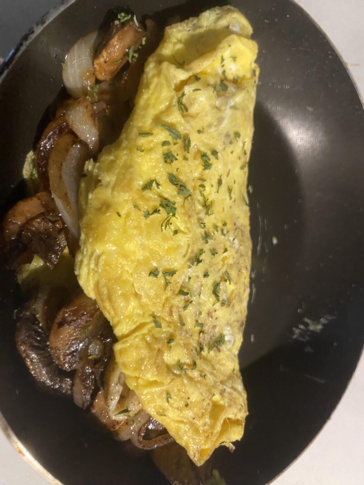 Onion and Mushroom Omelette