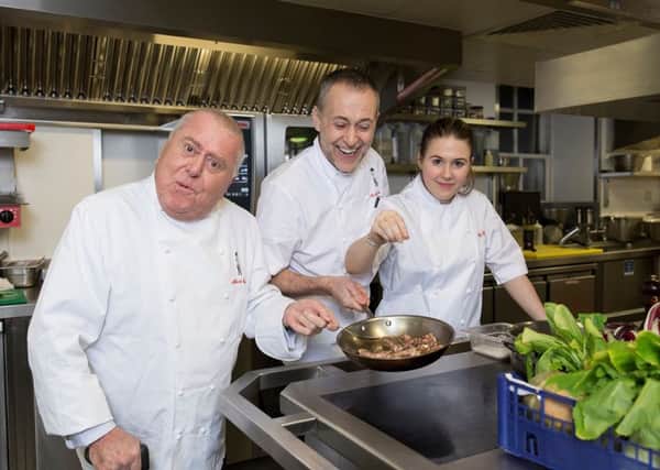 Albert Roux, Michel Roux Jr and Emily Roux. Picture: PA