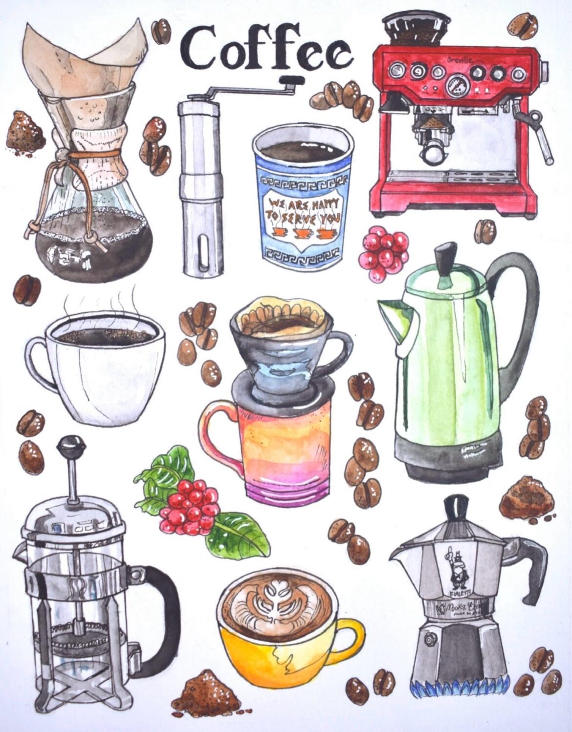 Painted some coffee-related items and wanted to share!