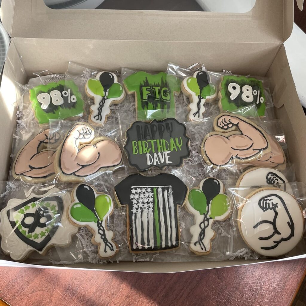 Birthday cookies for an arm wrestling competitor  💪
