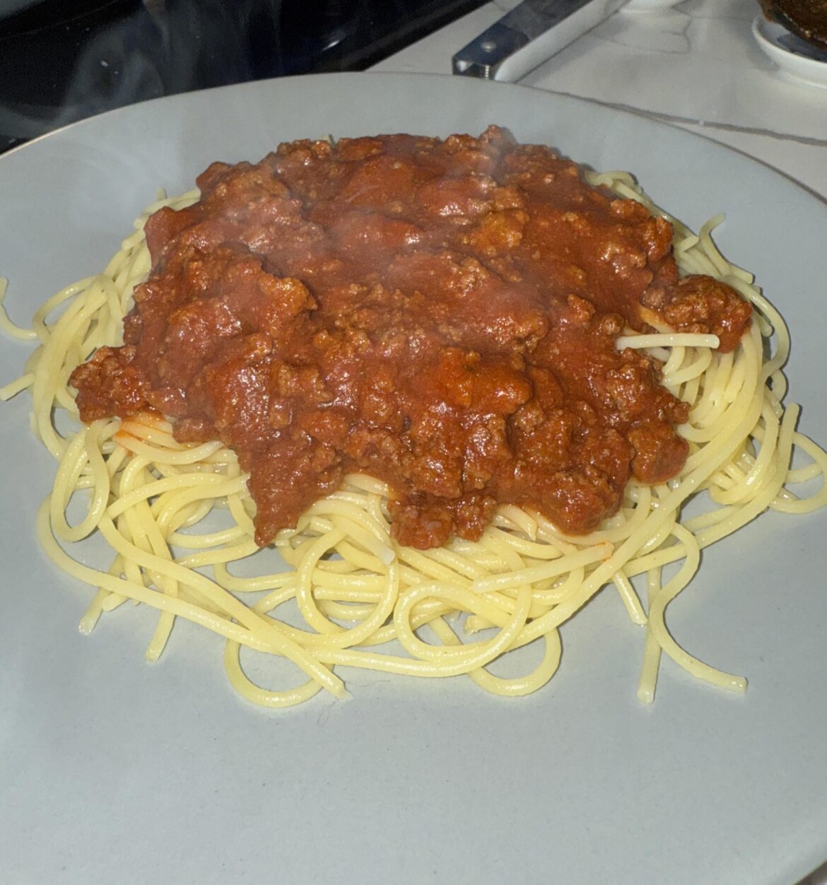 A simple spaghetti with meat sauce always hits the spot