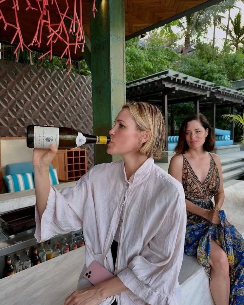 Leslie Bibb on the set of The White Lotus in Thailand