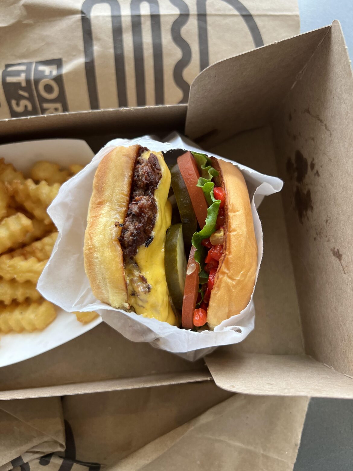 Shake Shack blessed it today. Almost too pretty to eat 😭🙏