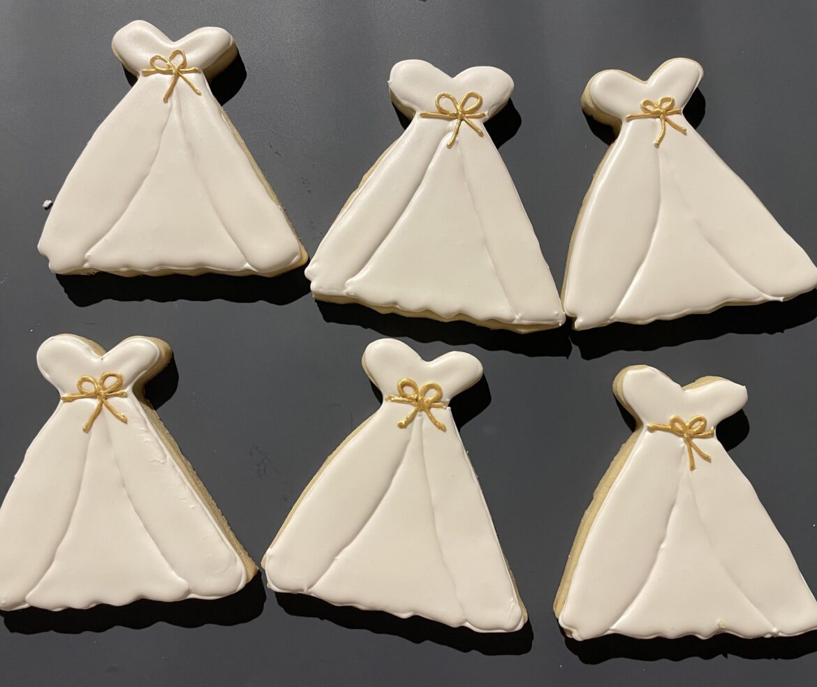 Wedding dress cookies
