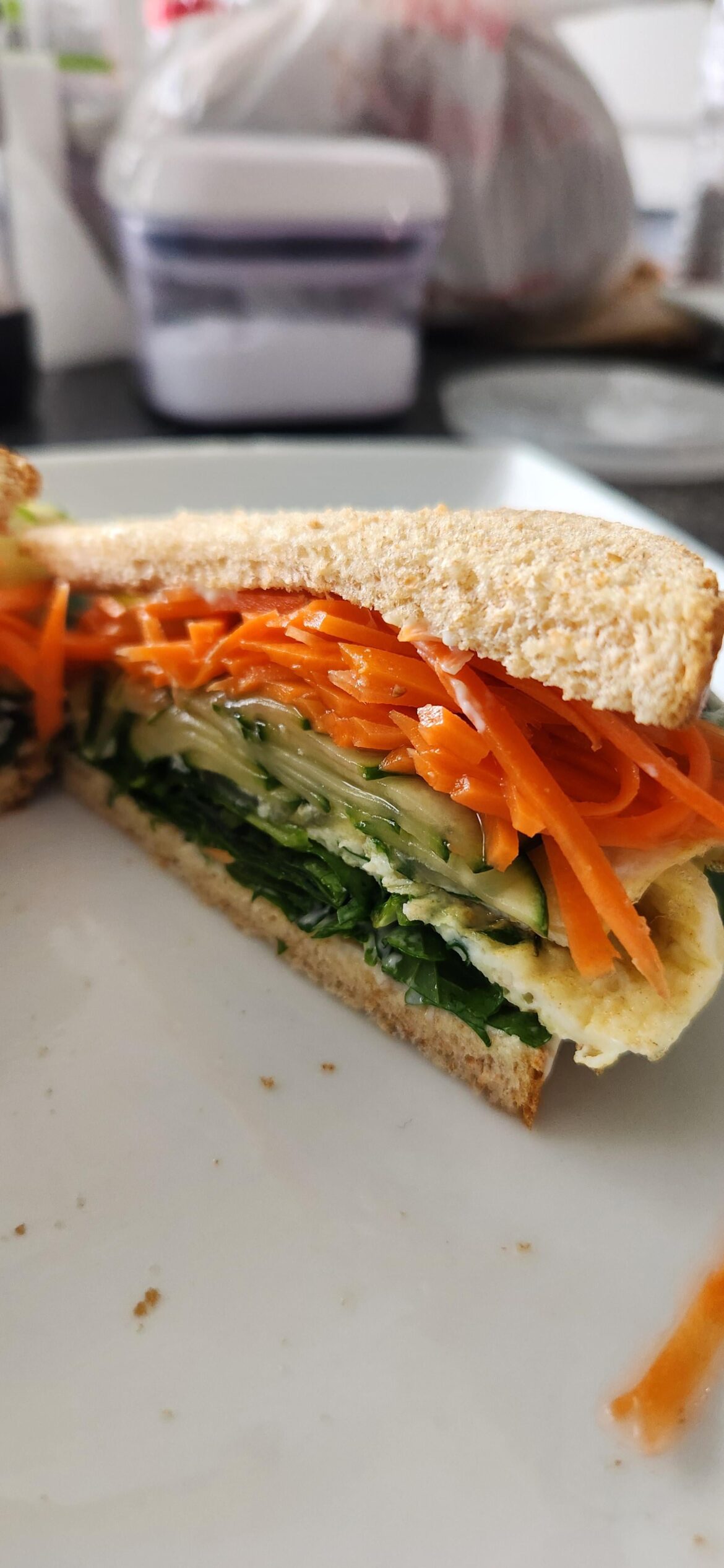 Using leftover bánh mì ingredients for a "breakfast" sandwich.