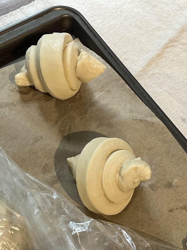 The first try of making croissants The first try of making croissants