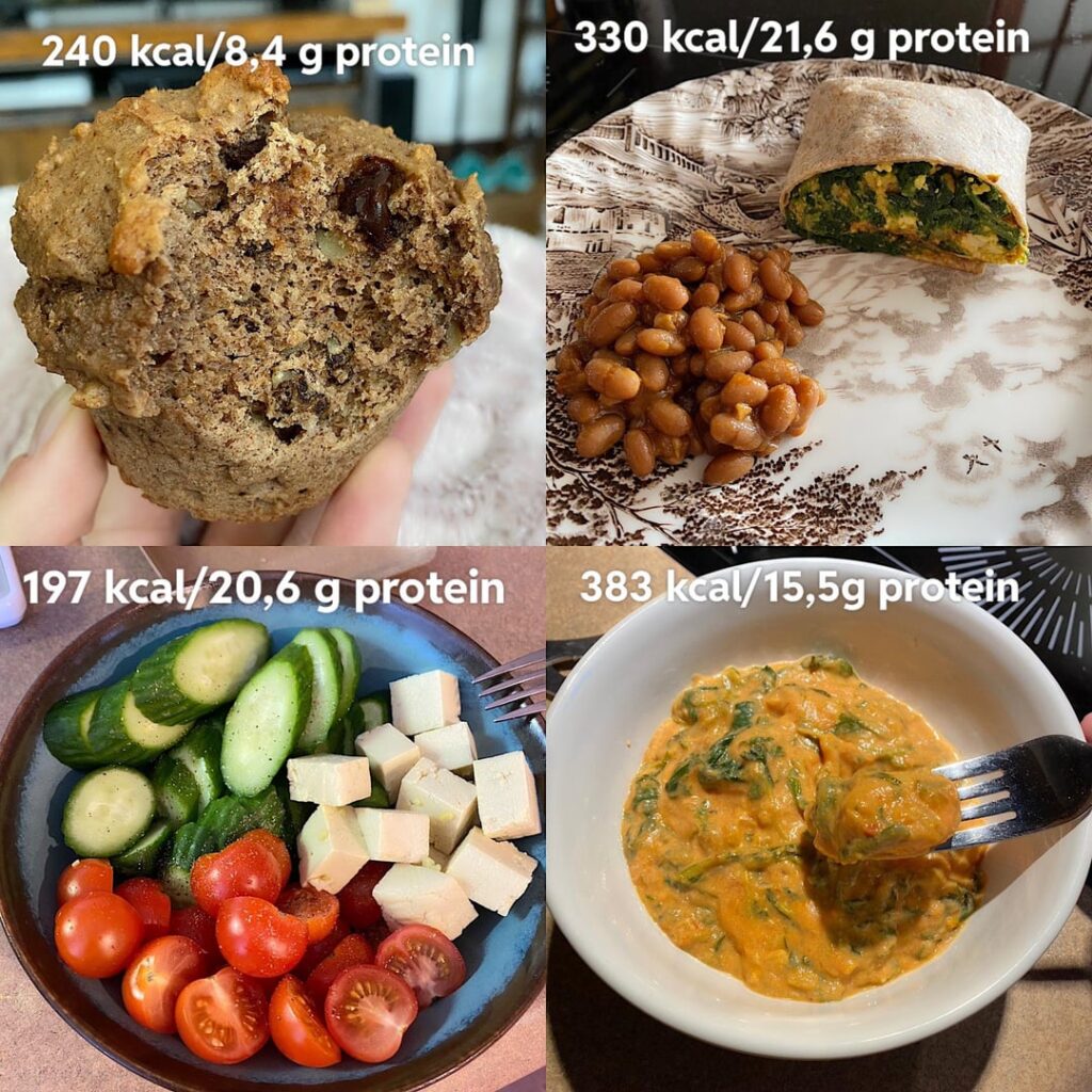 Total : 1188 kcal/66,5 g protein/25,8g fibers