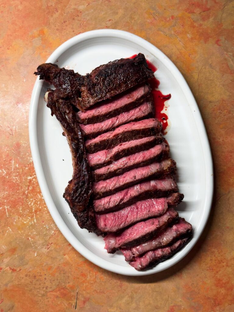 Grilled a ribeye over the weekend. Through in some sautéed onions and garlic too