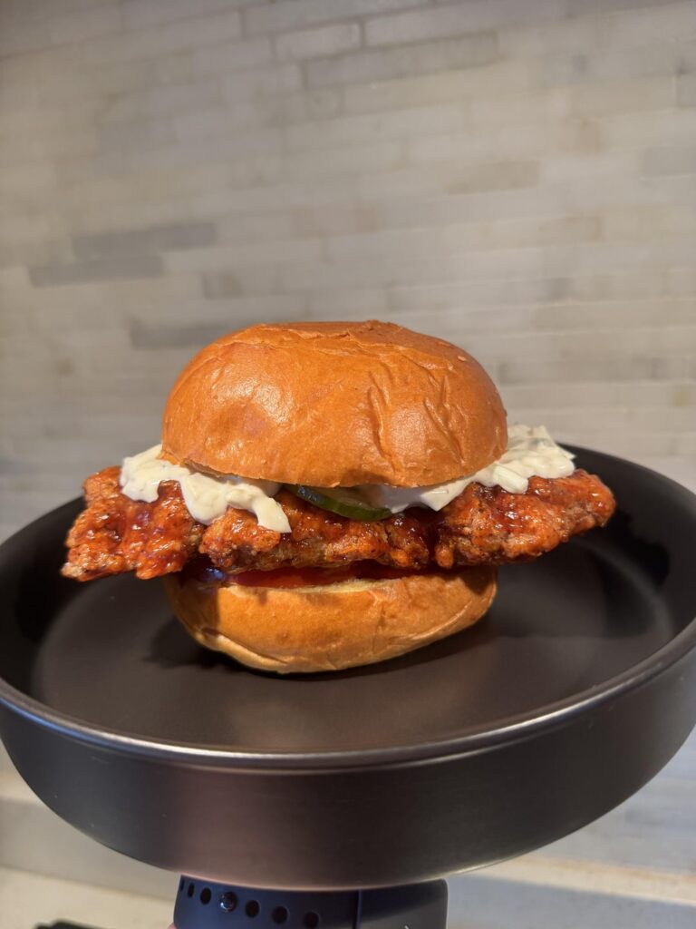 Fried bbq chicken sando