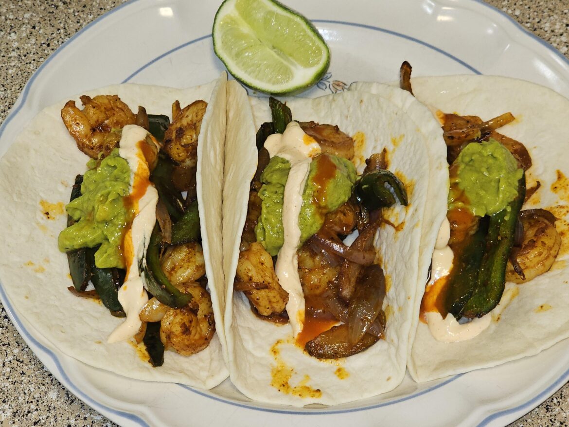 One-Pan Fajita Shrimp Tacos