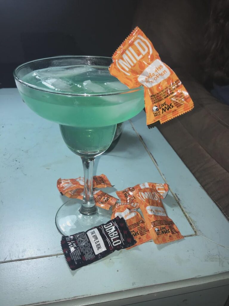 Culinary Experiment: Baja Blast Margarita Topped with Mild Sauce