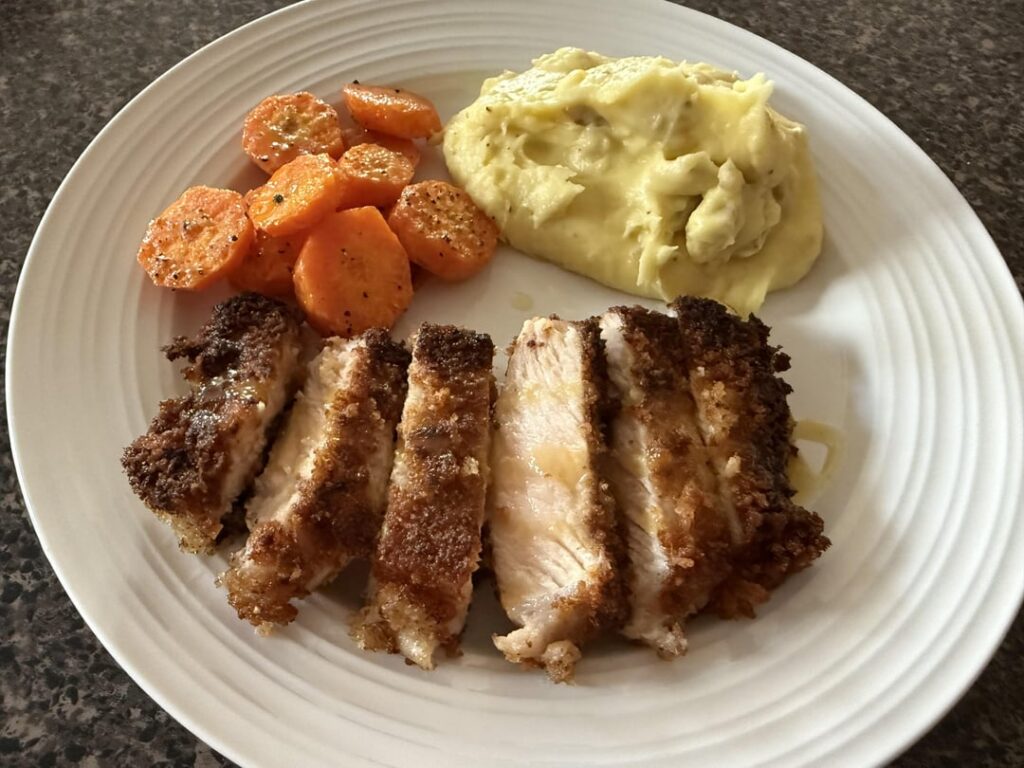 Pork Schnitzel…Good but not worth the frying mess.