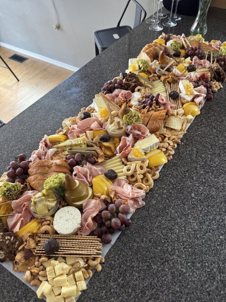 Beige Themed Charcuterie Spread before and and after