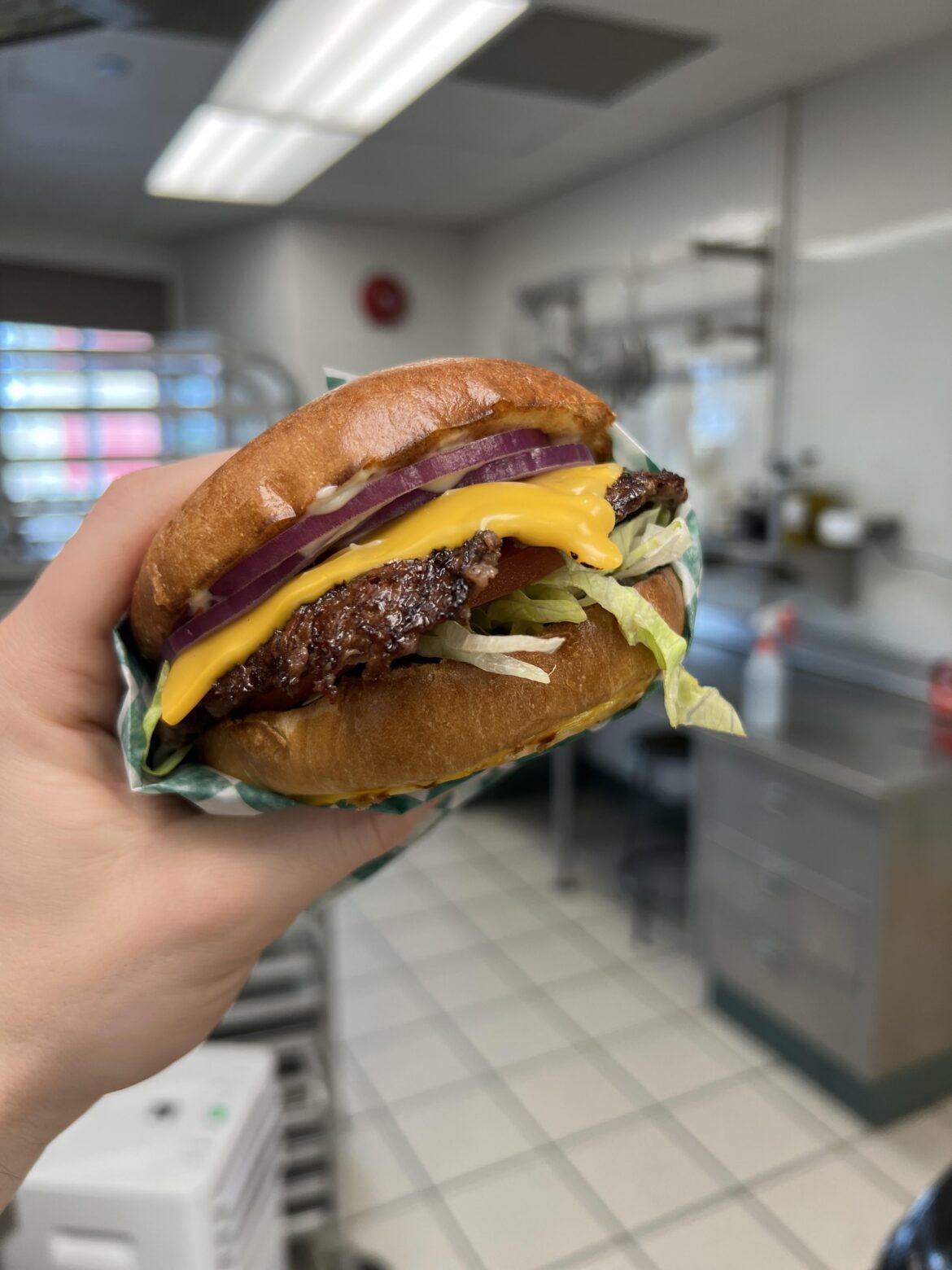 Loaded kids burger at my work