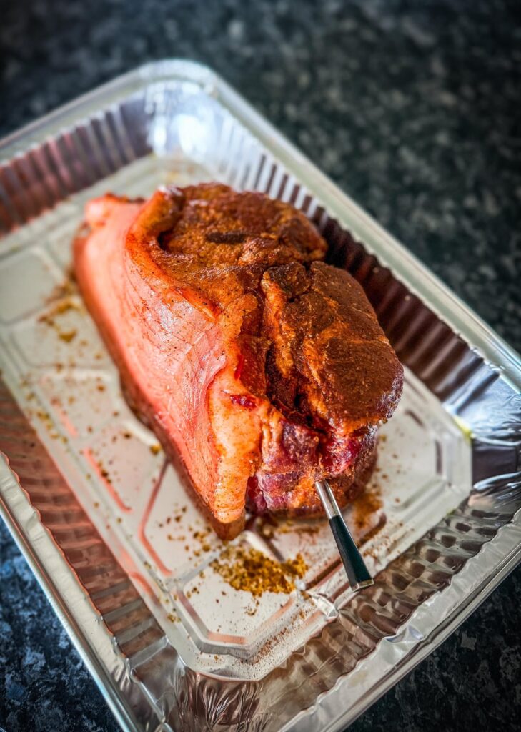 Smoked pork shoulder for 7 hours today to create pulled pork for the family.