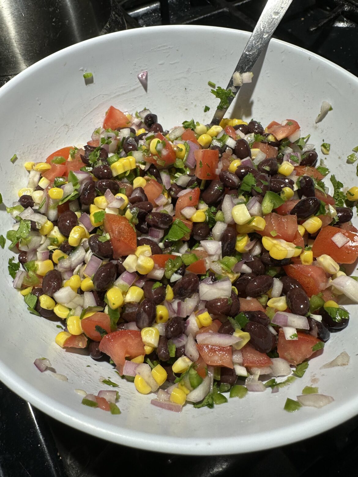 Roasted corn and black bean salsa