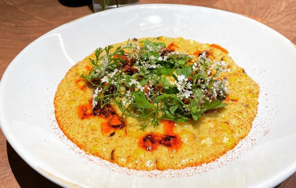 Creamed Corn, chili crisp, herbs