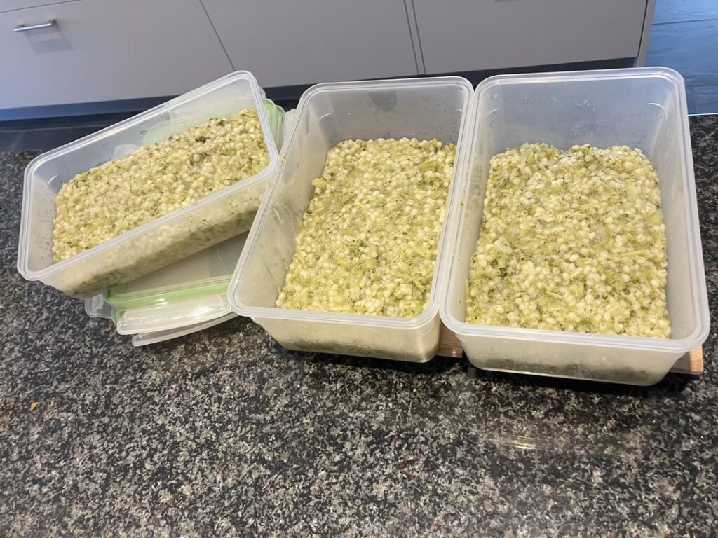 Every week I cook a big pot of barley “risotto”
